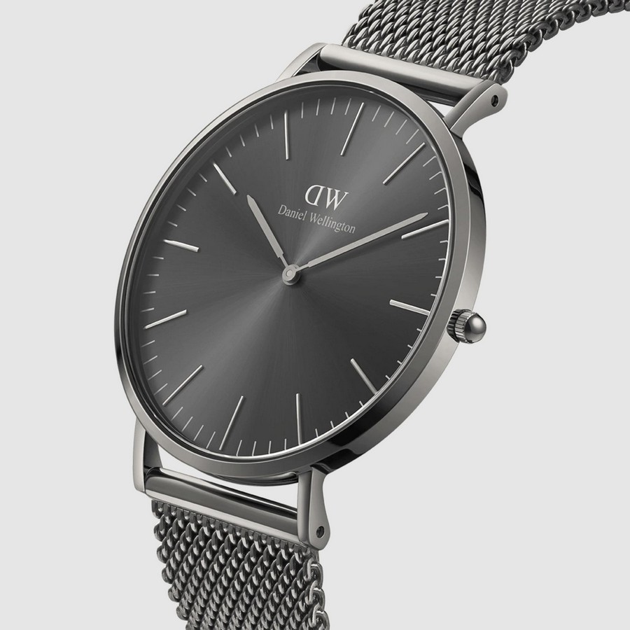 Đồng Hồ Dw Daniel Wallington Classic Mesh Graphite Nam Xám Đen